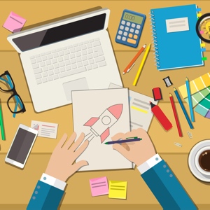 Concepts of creativity for business. Flat design illustration